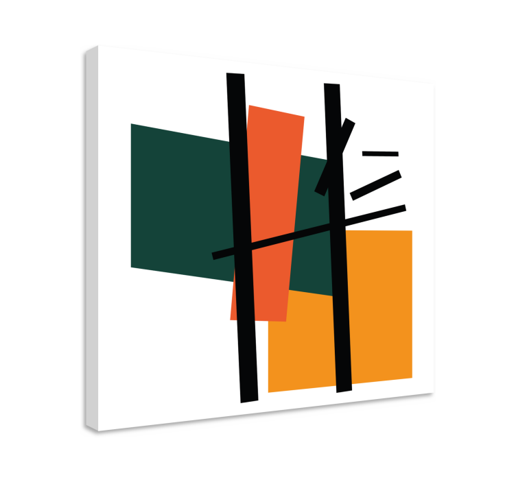 Tableau Carrés et rectangles art abstrait - TenStickers