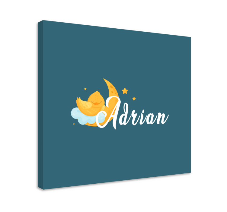 Tableau bébé poule endormie sous la lune - TenStickers