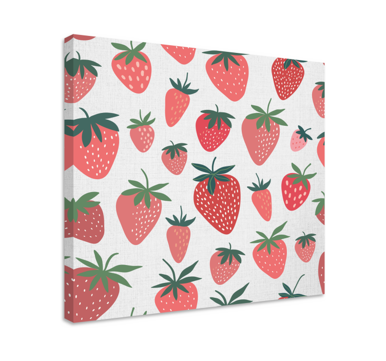 Tableau Fraises rouges manuscrites sur blanc - TenStickers