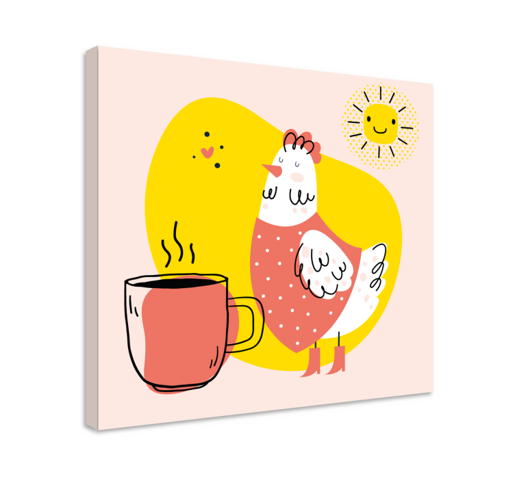Tableau animaux poule joyeuse du matin - TenStickers