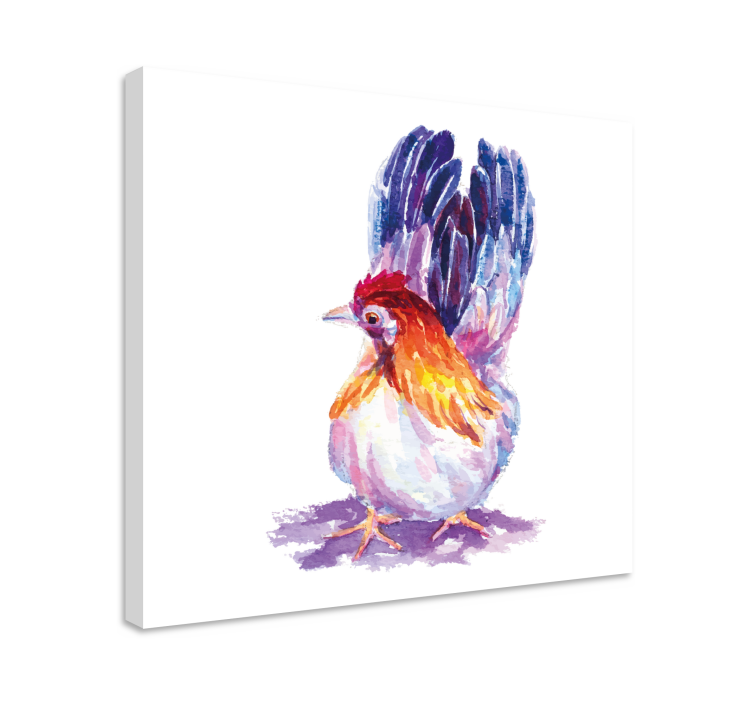 Tableau oiseaux figure de coq coloré - TenStickers
