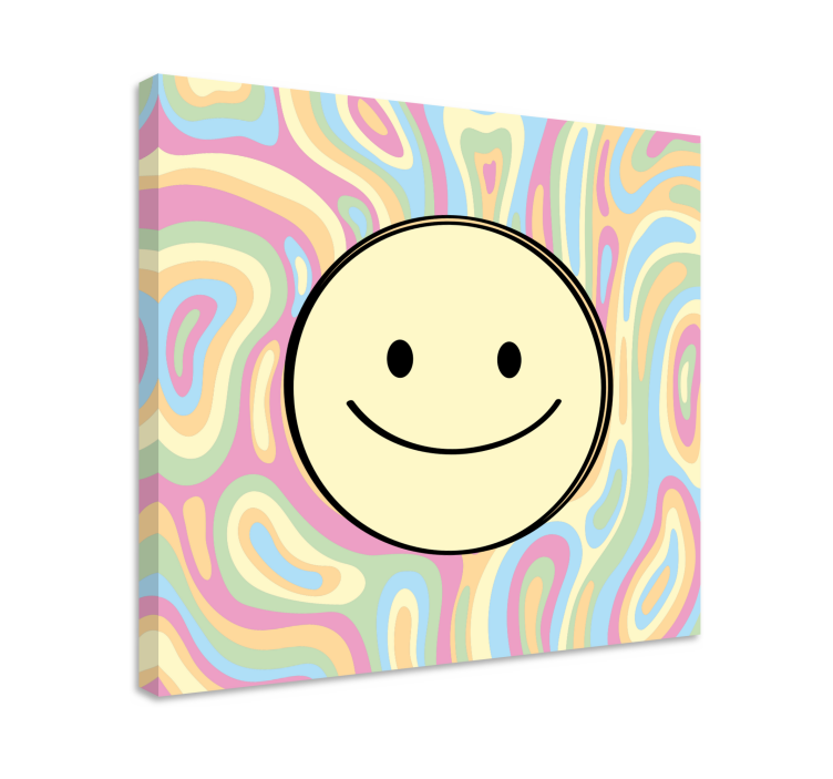 Tableau moderne Smiley coloré - TenStickers