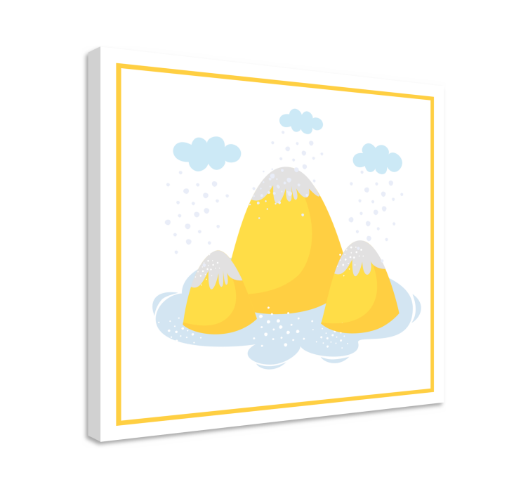 Tableau paysages pics de montagne jaunes - TenStickers