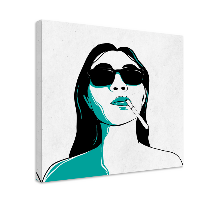 Tableau personnage femme chic fumant - TenStickers