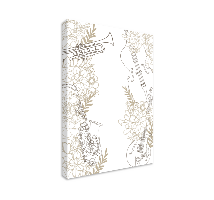 Tableau musique Instrument de musique en fleurs - TenStickers