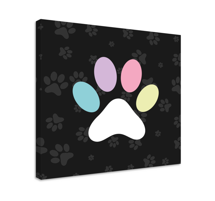 Tableau chiens empreinte de patte colorée - TenStickers