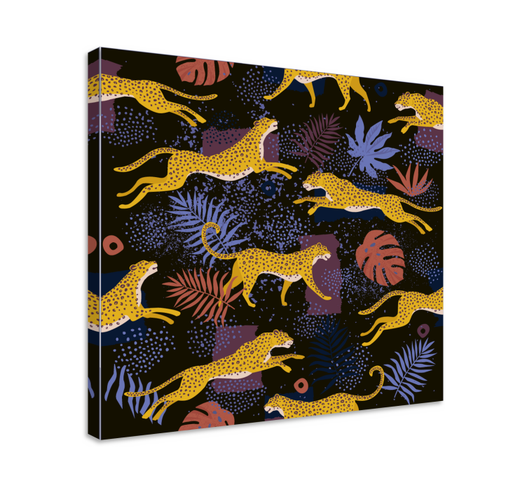 Tableau chiens chiens jaunes en saut - TenStickers