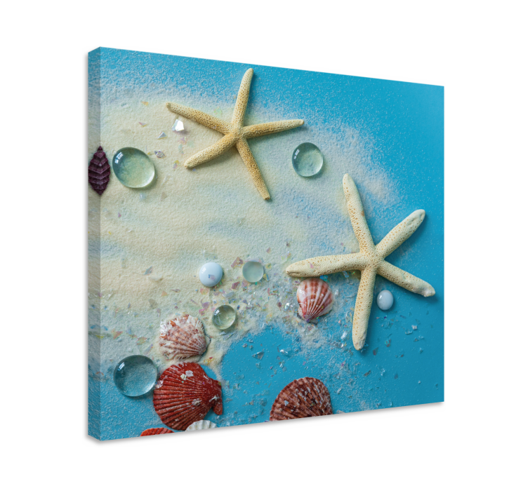 Tableau 3d étoile de mer sur sable coloré - TenStickers