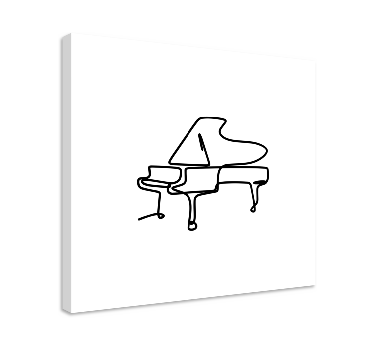 Tableau musique Dessin au trait de piano design mignon - TenStickers
