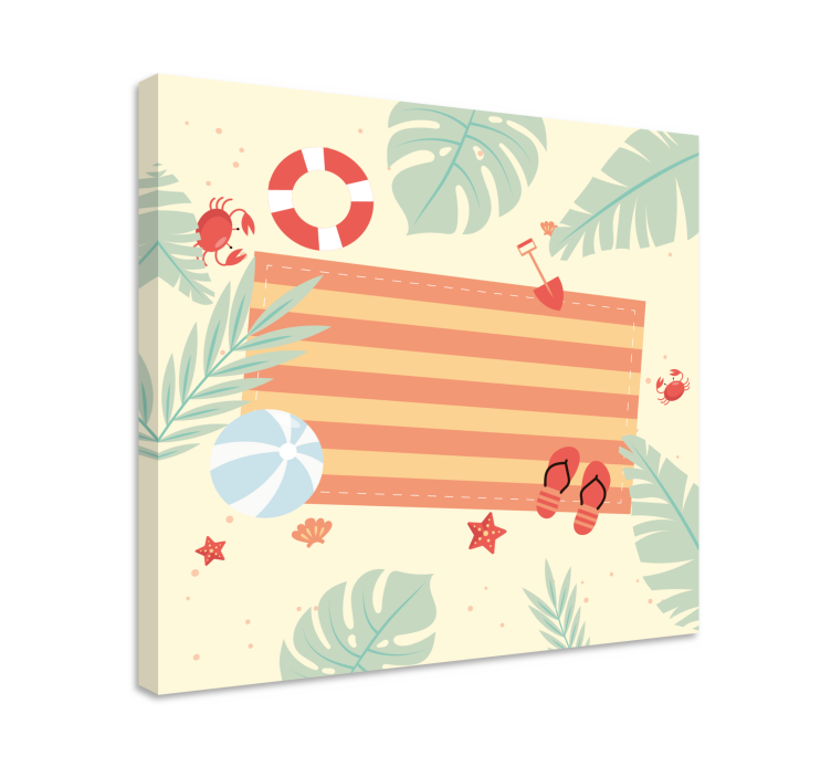Tableau fleurs et plantes éléments de scène de plage - TenStickers