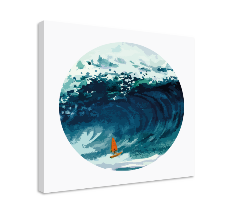 Tableau mer surfer sur la vague - TenStickers