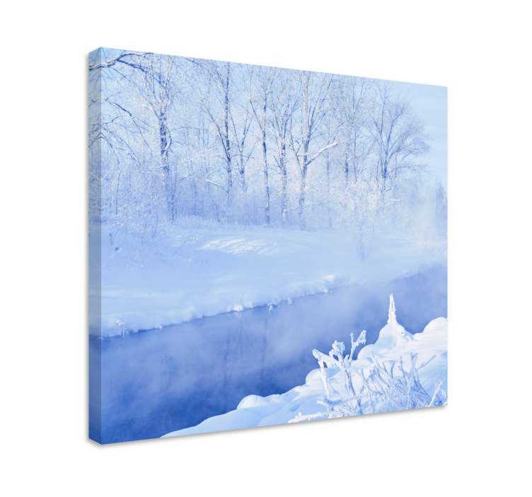 Tableau paysages vue d'un ruisseau en hiver - TenStickers