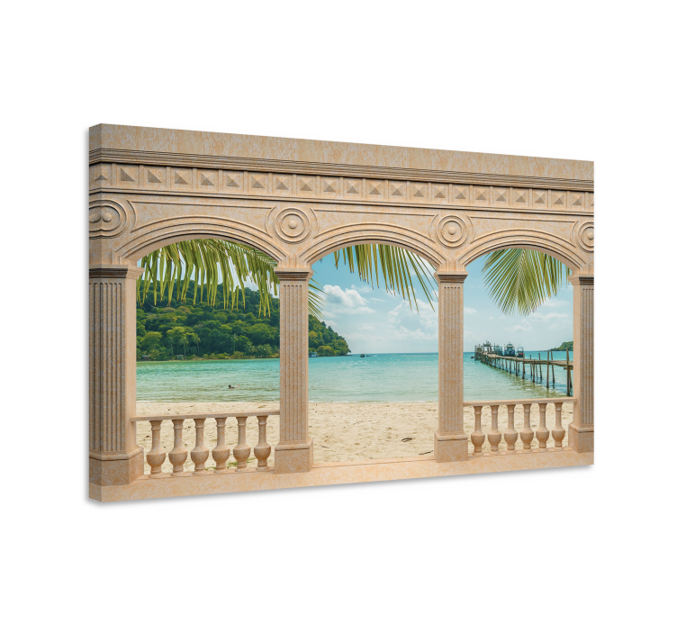 Tableau paysages vue sur plage tropicale - TenStickers