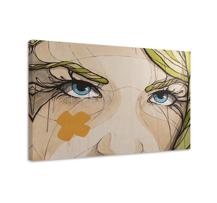 Tableau moderne Femme colorée yeux portrait - TenStickers