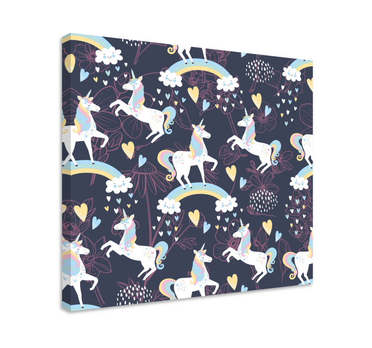 Tableau licorne licornes enchantées en jeu - TenStickers