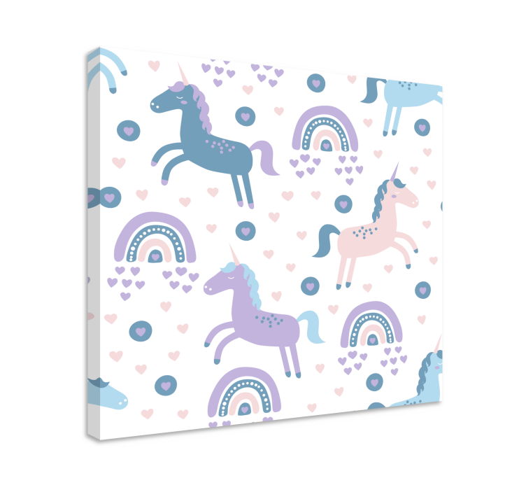 Tableau enfant sticker de licornes de couleur pastel douce - TenStickers