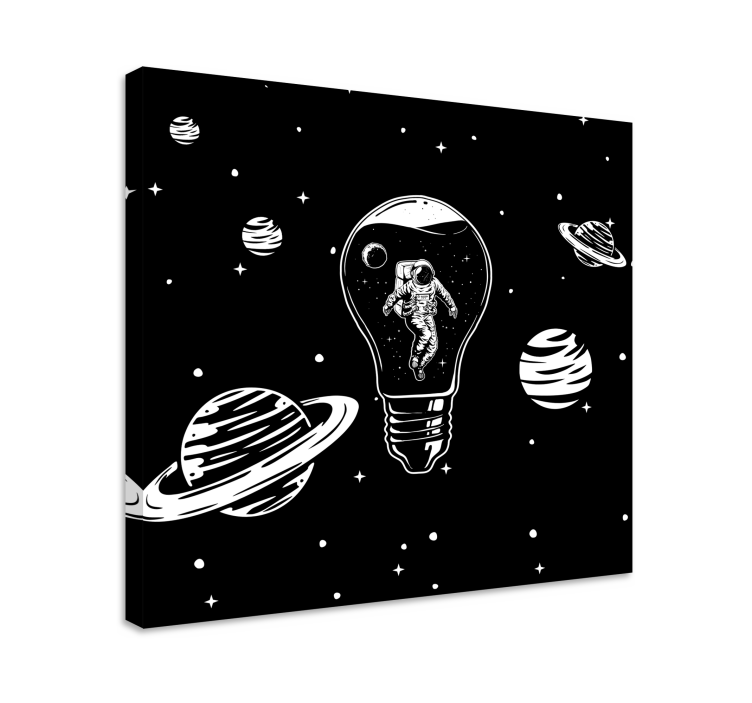 Tableau fruits astronaute dans une ampoule - TenStickers