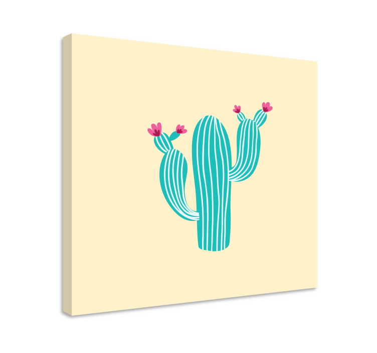 Tableau végétal Cactus bleu pastel - TenStickers
