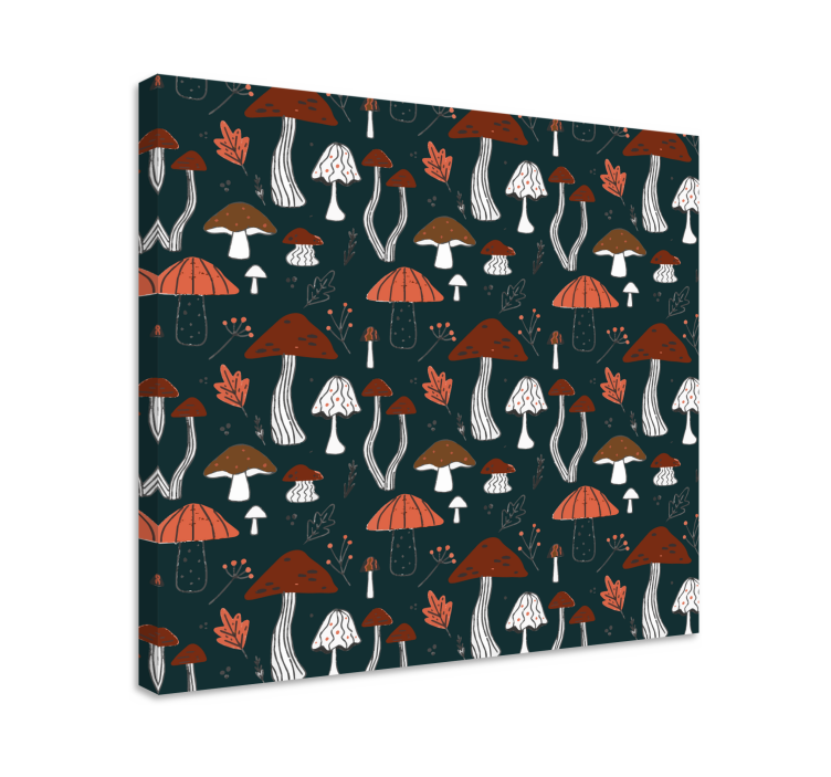 Tableau fleurs et plantes design motifs champignons - TenStickers