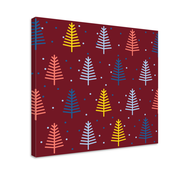 Tableau arbres branches de pin colorées - TenStickers