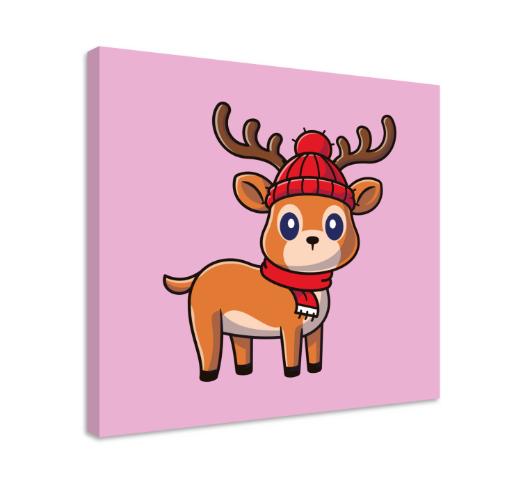 Tableau chevaux dessin animé mignon de cerf - TenStickers