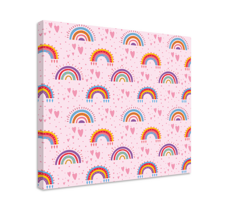 Tableau enfants motif arc-en-ciel vibrant - TenStickers