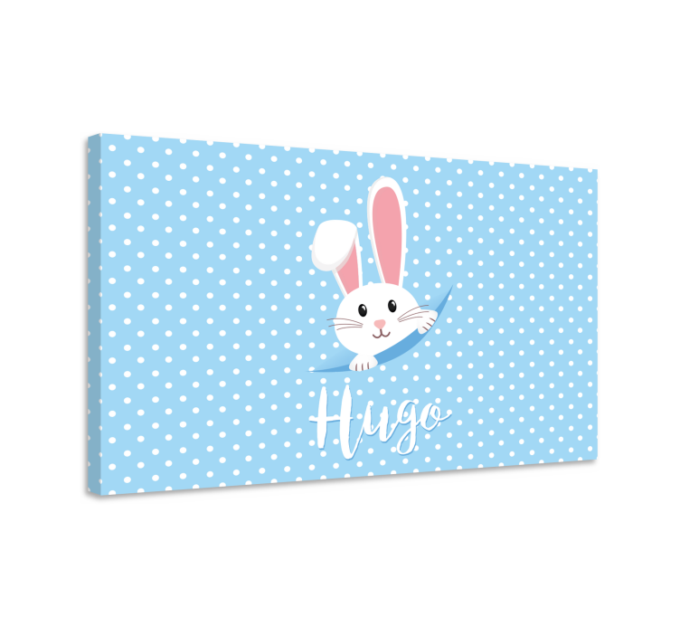Tableau chambre bébé Lapin mignon pour garçon avec nom - TenStickers