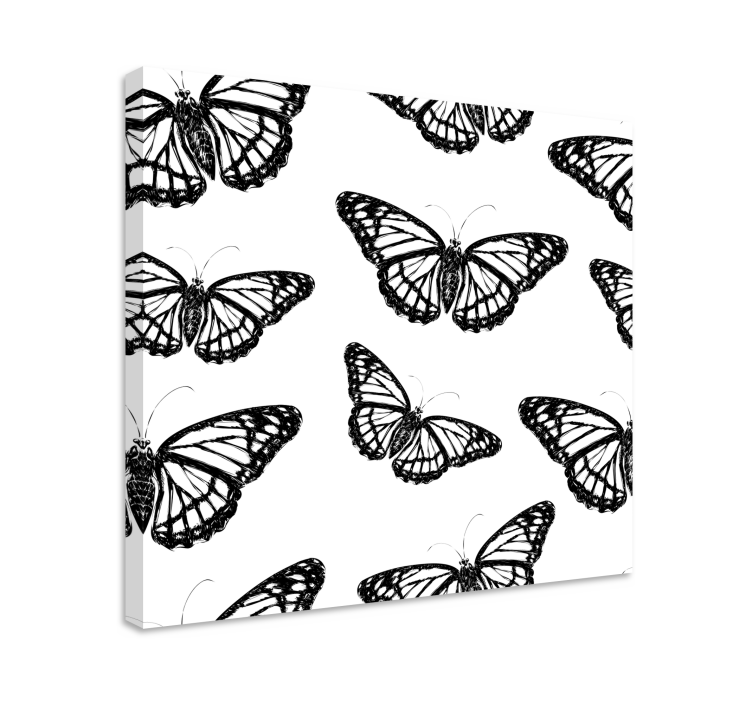 Tableau salon Aile de papillon noir et blanc - TenStickers