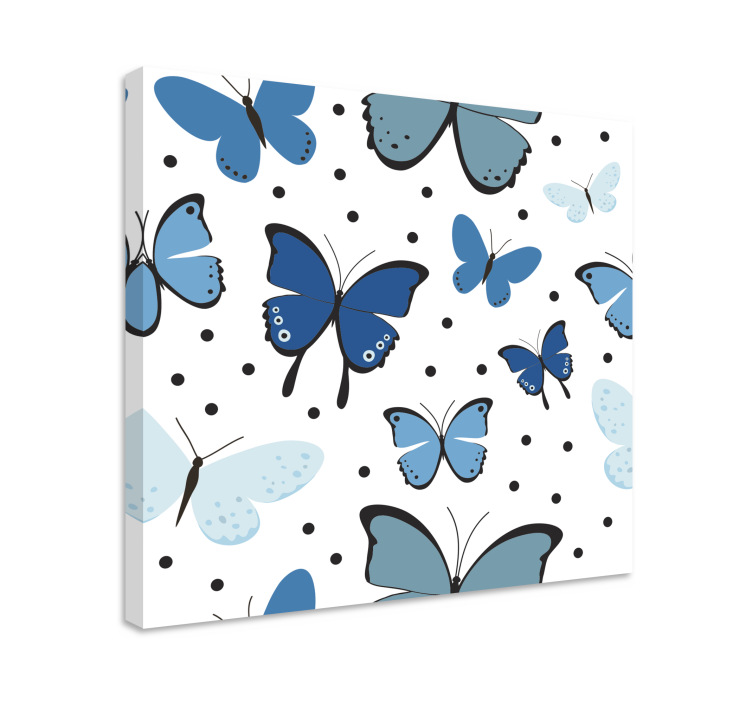 Tableau salon Aile de papillon noir et bleu - TenStickers