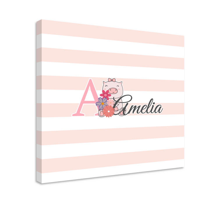 Tableau bébé cochon joyeux - TenStickers