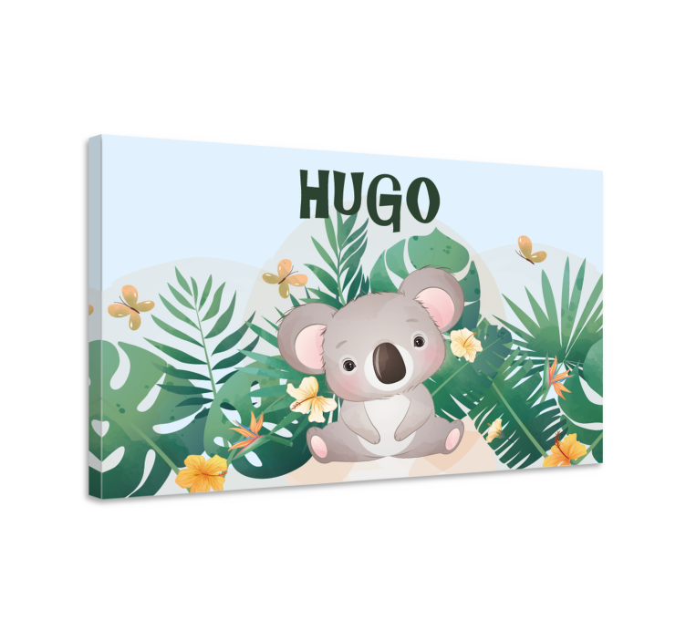 Tableau chambre bébé Koala mignon pour garçon avec nom - TenStickers