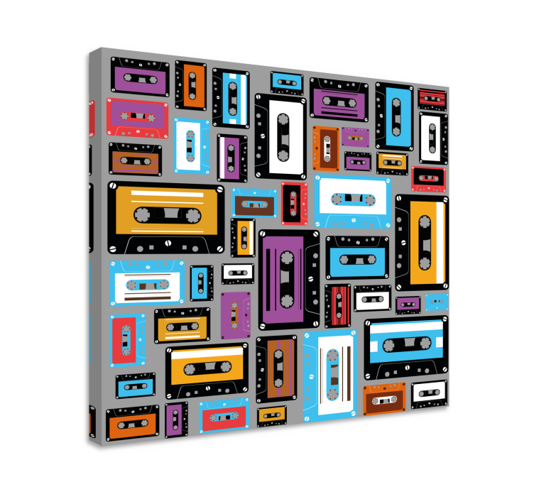 Tableau sports cassettes audio colorées - TenStickers