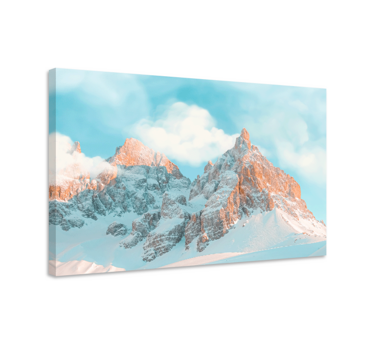 Tableau paysage Nuages blancs épais montagnes - TenStickers