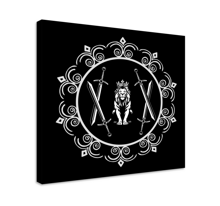 Tableau arbres lion avec épées - TenStickers