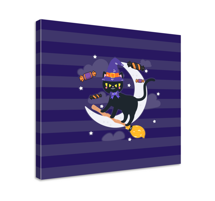 Tableau moderne Chat mignon en lançant des bonbons - TenStickers