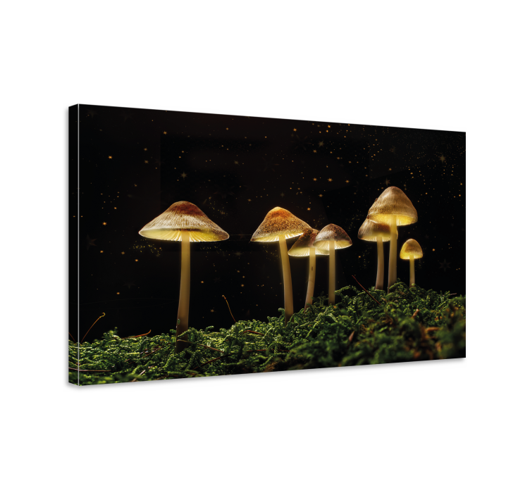 Tableau fleurs et plantes scène de champignons luminescents - TenStickers