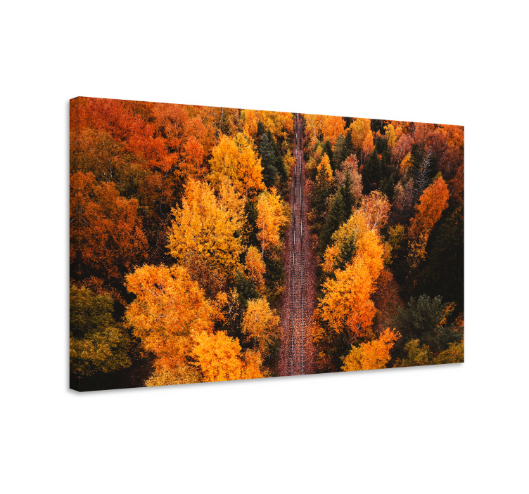 Tableau paysages chemin de feuillage d'automne - TenStickers