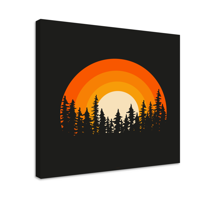 Tableau paysage Lever du soleil de la forêt sombre - TenStickers