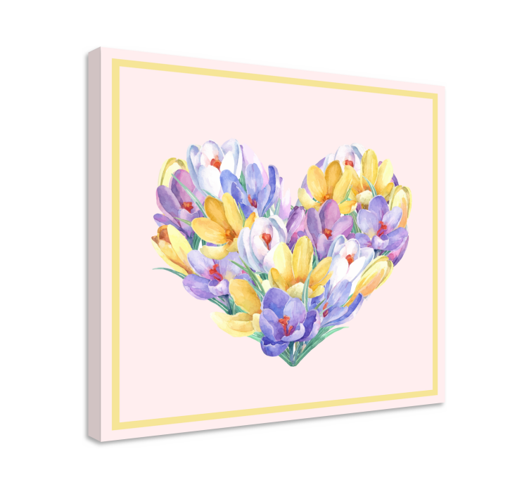 Tableau fleurs Conception de coeur de fleur de crocus - TenStickers