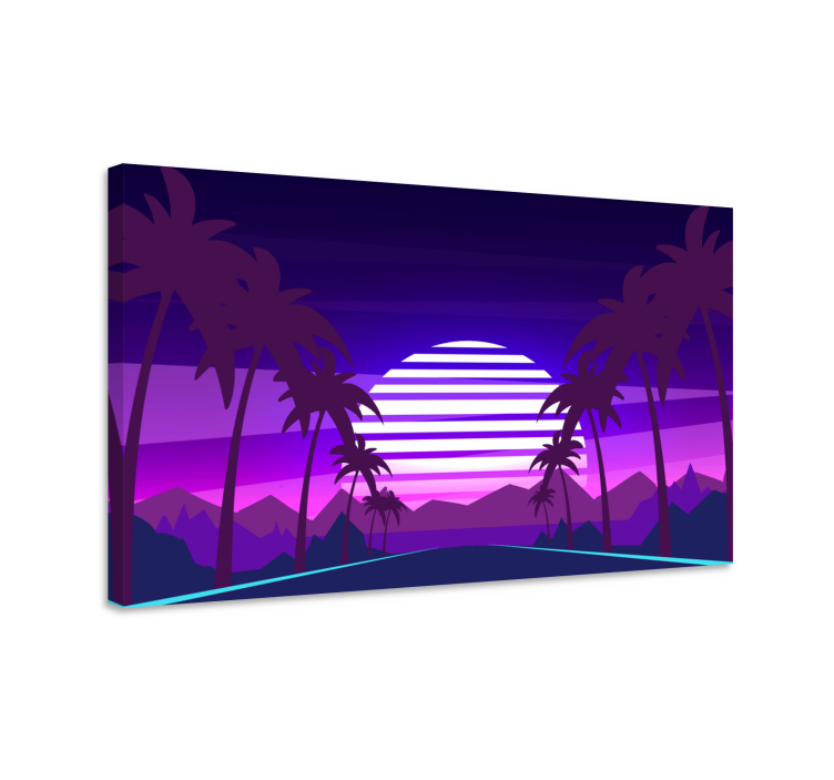 Tableau paysages coucher de soleil tropical - TenStickers