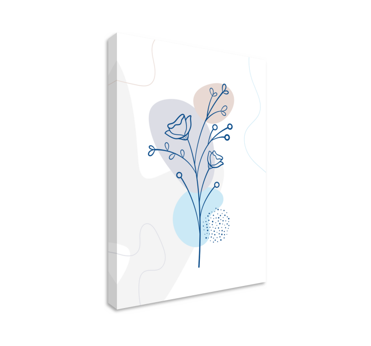 Tableau fleurs et plantes composition en contours floraux - TenStickers