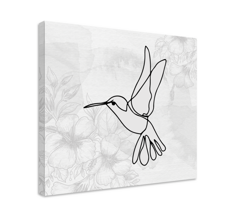 Tableau oiseaux silhouette élégante de colibri - TenStickers