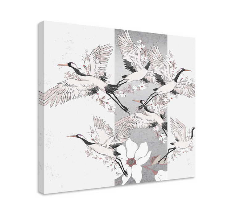 Tableau paysages gracieuses grues en vol - TenStickers