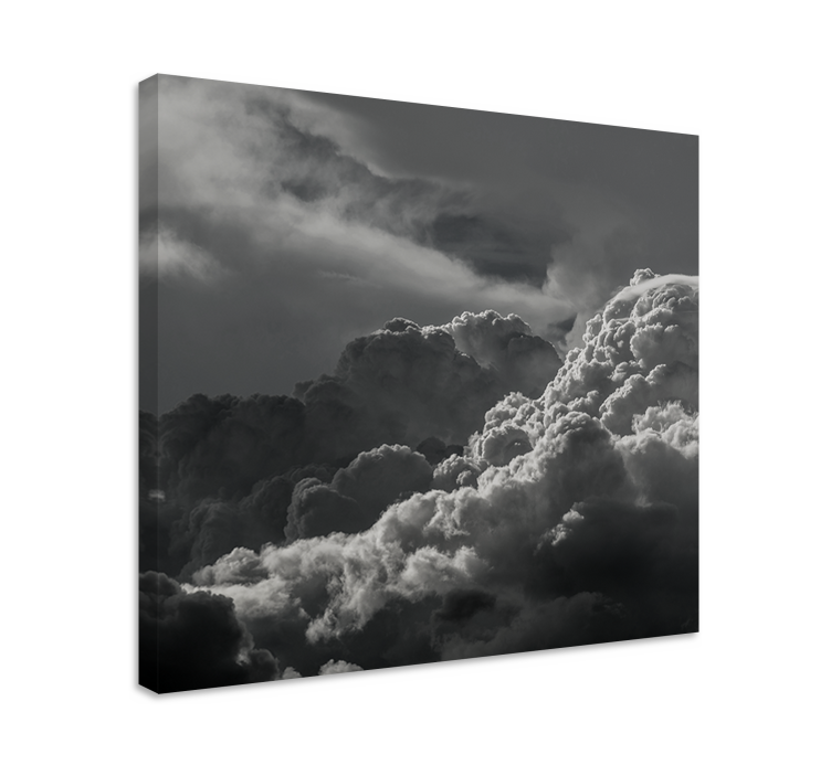 Tableau paysage Ciel noir et blanc avec des nuages - TenStickers
