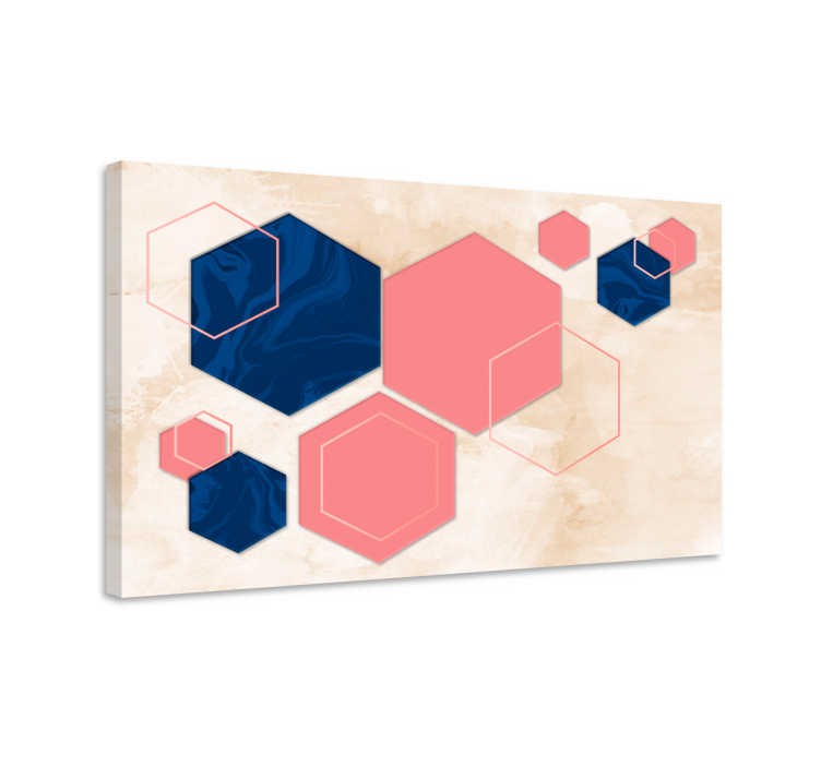 Tableau géométrique formes hexagonales abstraites - TenStickers