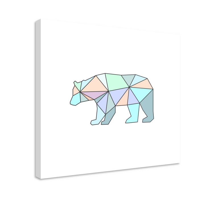 Tableau animaux ours géométrique - TenStickers