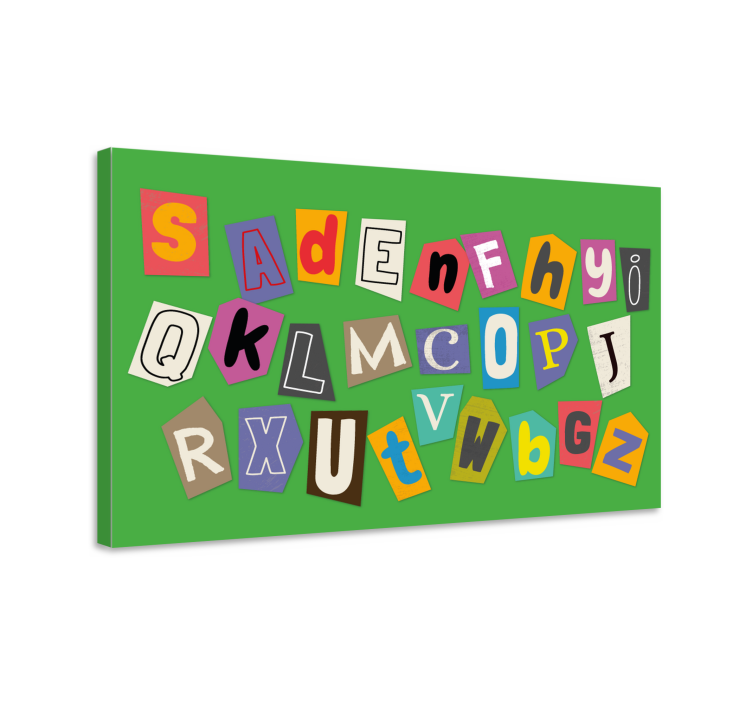 Tableau abc collage de lettres colorées - TenStickers