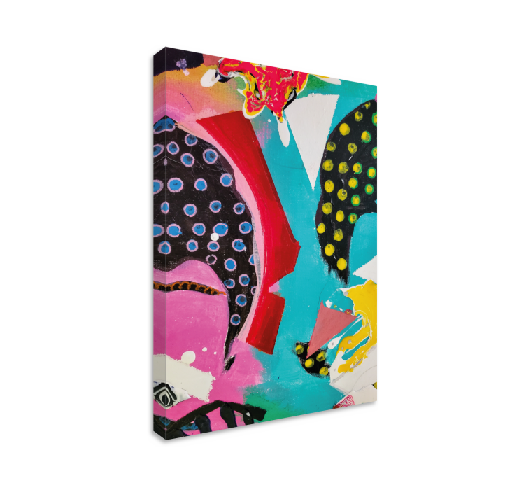 Tableau abstrait formes colorées vibrantes - TenStickers