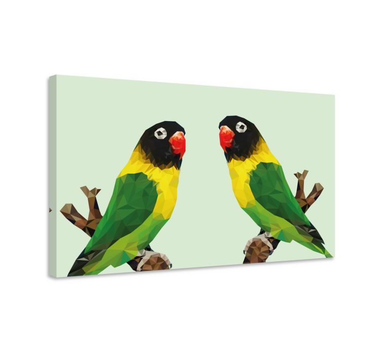 Tableau oiseaux Paire d'oiseaux géométriques-animaux - TenStickers