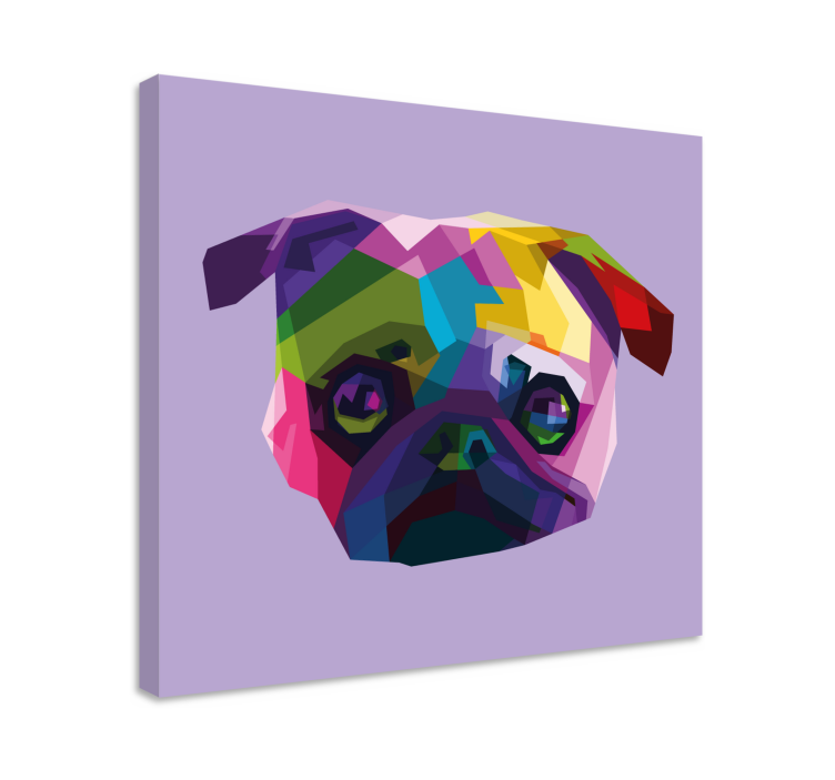 Tableau chiens visage de carlin coloré - TenStickers